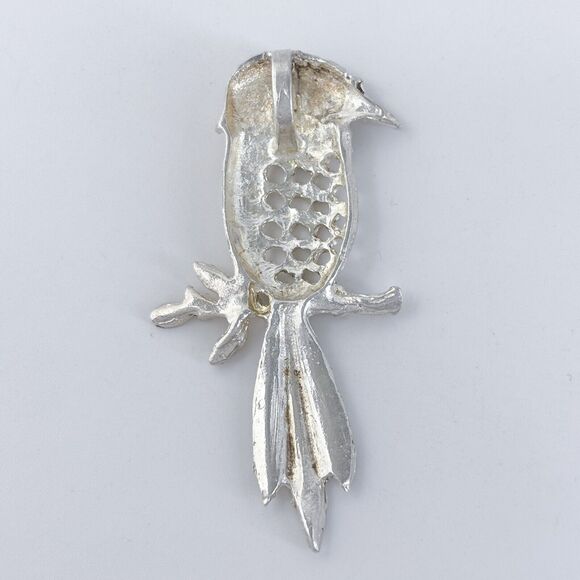 Vintage Sterling Silver 925 Filigree Bird Pendant - Picture 4 of 7